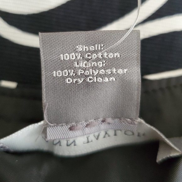 Ann Taylor Scrolling Swirls Short A-line Skirt | NWT | 0P | Black White - Picture 12 of 15